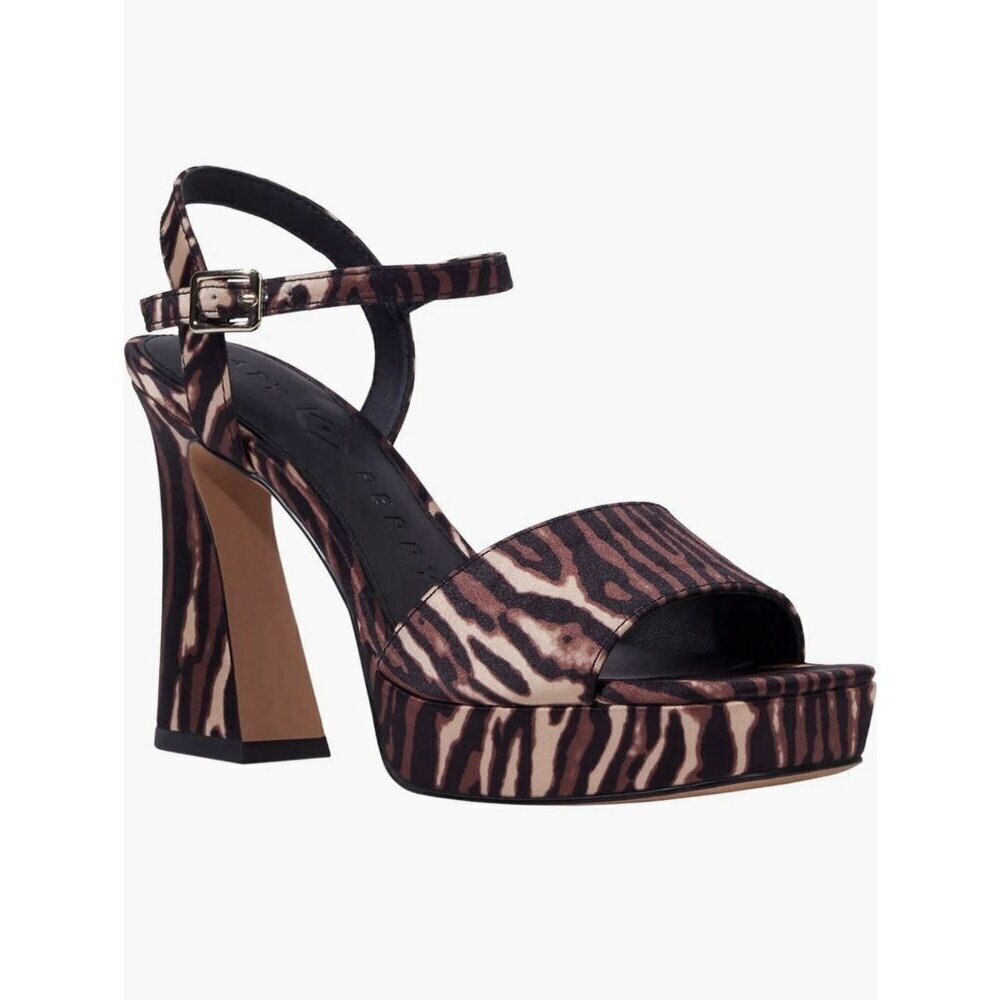 Katy Perry Square Open Sandal Shoes Womens Size 7 Animal Print Heels